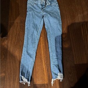 Levi's 711 Light Blue Ripped Skinny Jeans size 25 used a few times